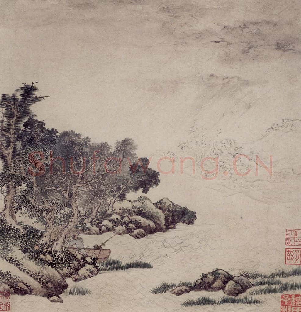 明 项圣谟《山水兰竹图册》书画作品