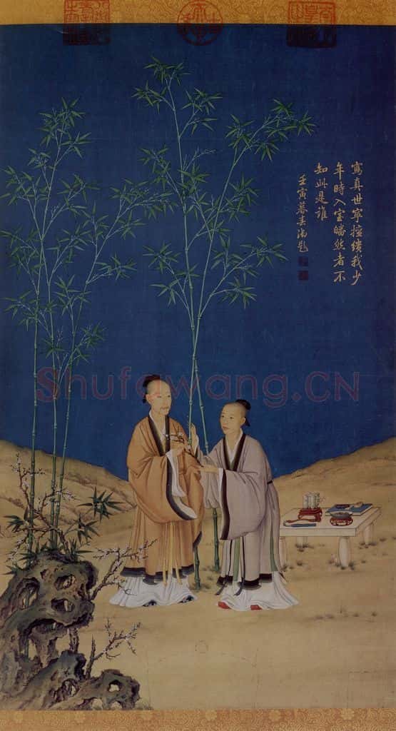 清 朗世宁《平安春信图》书画作品