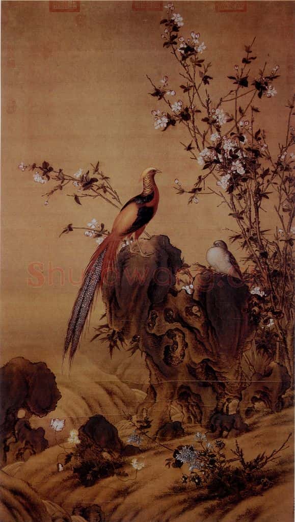 清 朗世宁《锦春图》书画作品