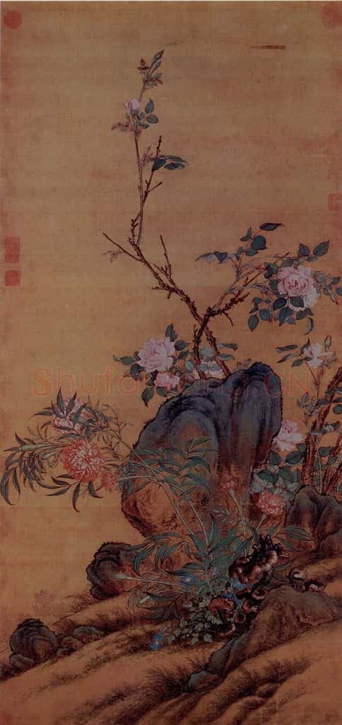 清 朗世宁《万寿长春图》书画作品