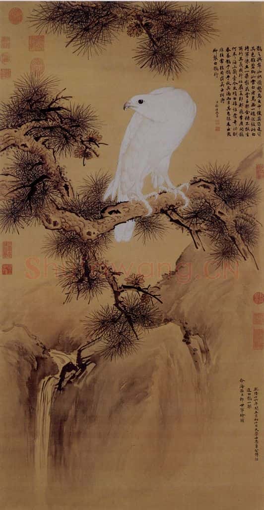 清 朗世宁《白鹘图 》书画作品