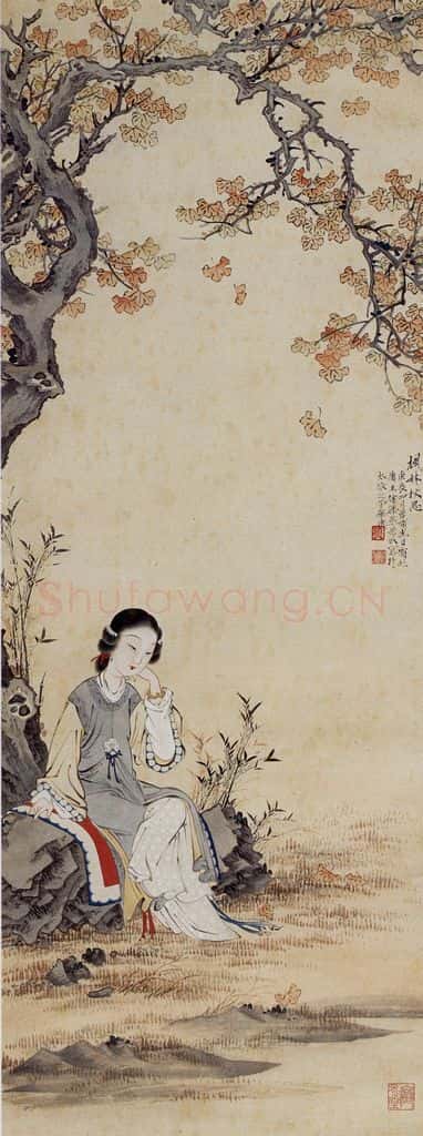 1940 徐燕孙 枫林秋思 书画作品