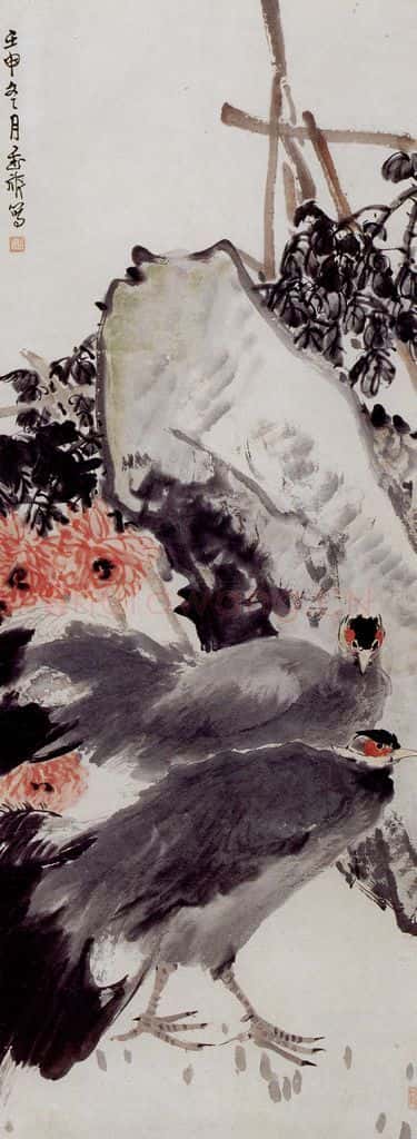 1932 张书旗 花鸟轴 书画作品