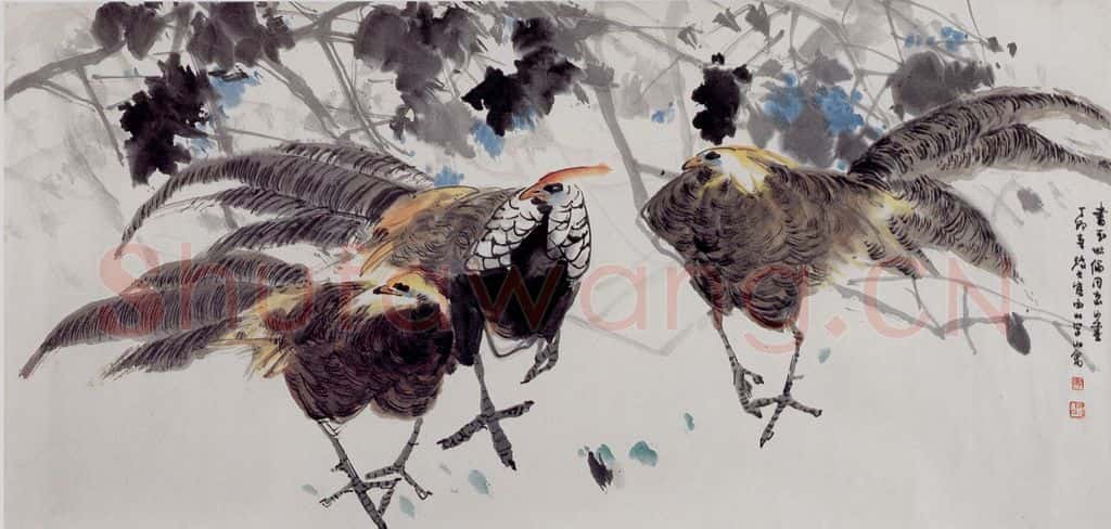 1987 李琼久 锦鸡 书画作品