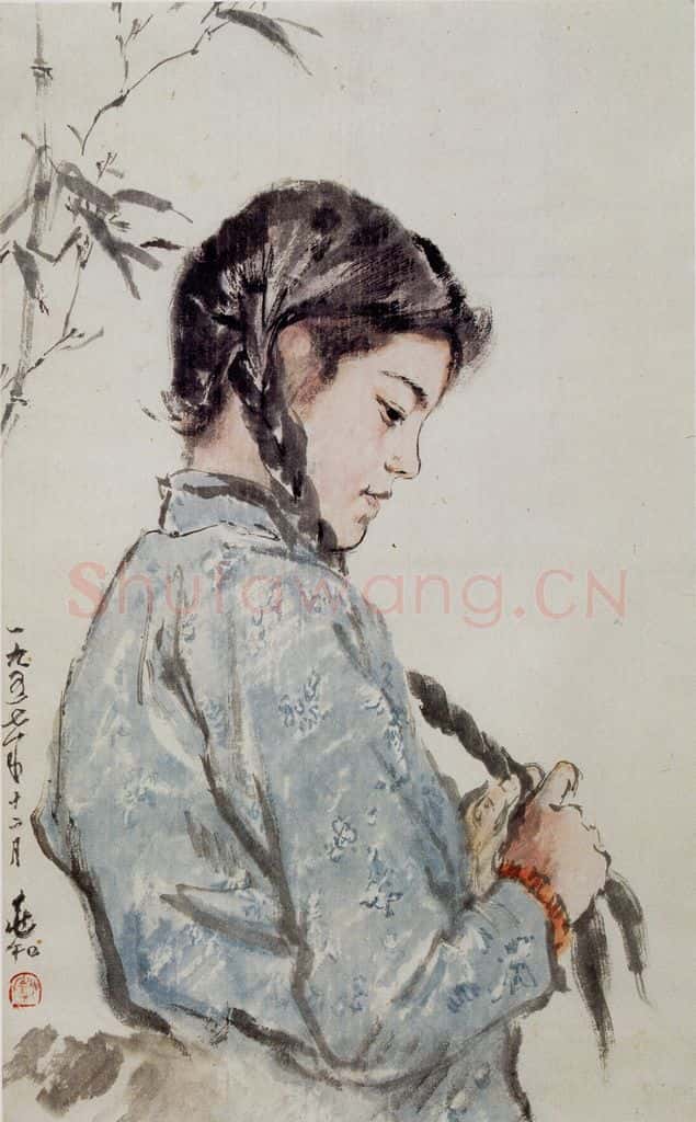 1957 蒋兆和 少女 书画作品