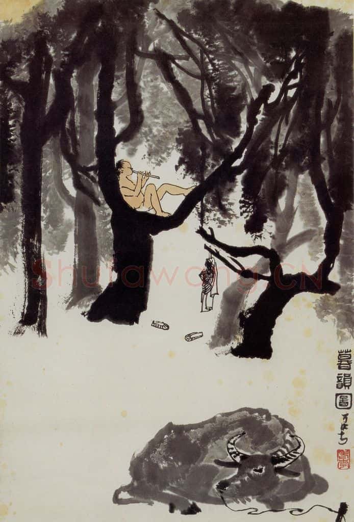 1965 李可染 暮韵图 书画作品