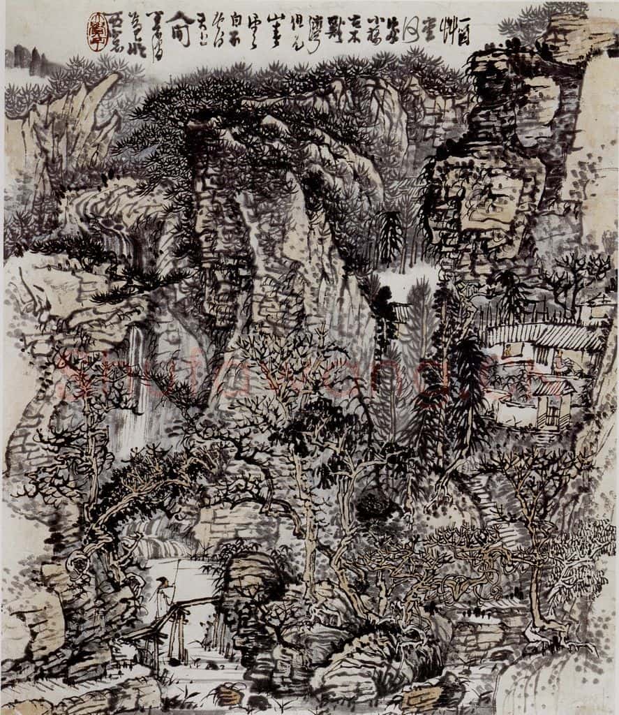 黄秋园 萧萧黄叶落无声 书画作品