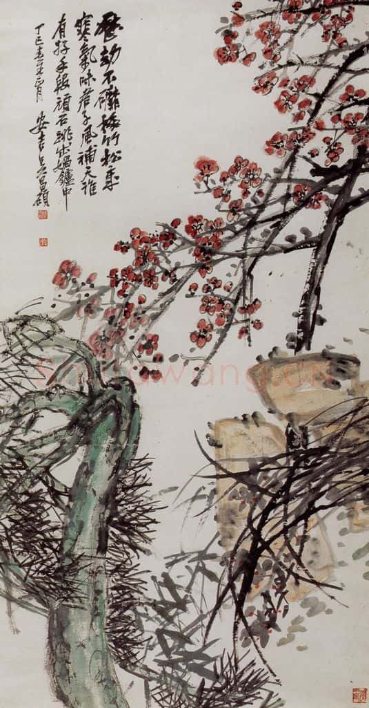 1917 吴昌硕 四友图 书画作品