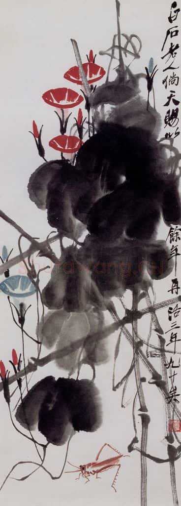 齐白石 牵牛花 书画作品