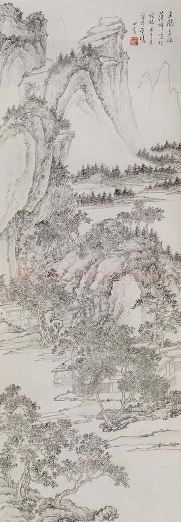 1948 溥心畬 墨笔山水 书画作品