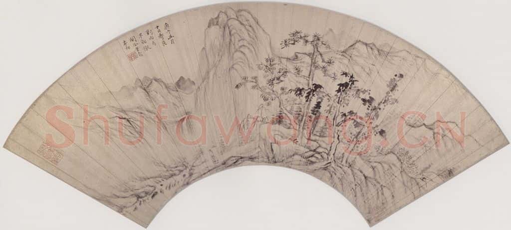 明 恽向 仿关仝山水 书画作品