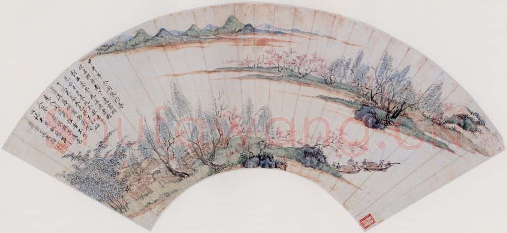 清 王鉴 花溪渔隐图 书画作品