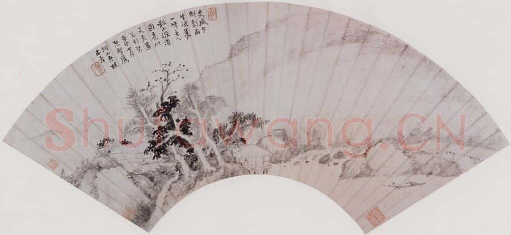 清 戴本孝 溪山涨潦图 书画作品