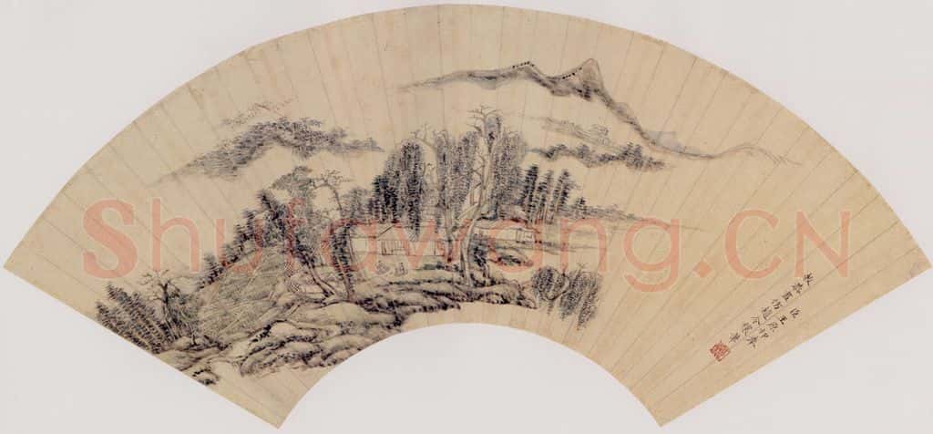 清 王原祁 仿赵令穰山水 书画作品