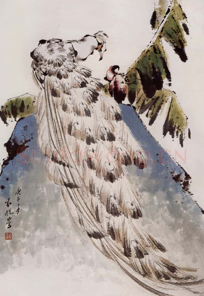 1990年 袁晓岑《高洁图》书画作品