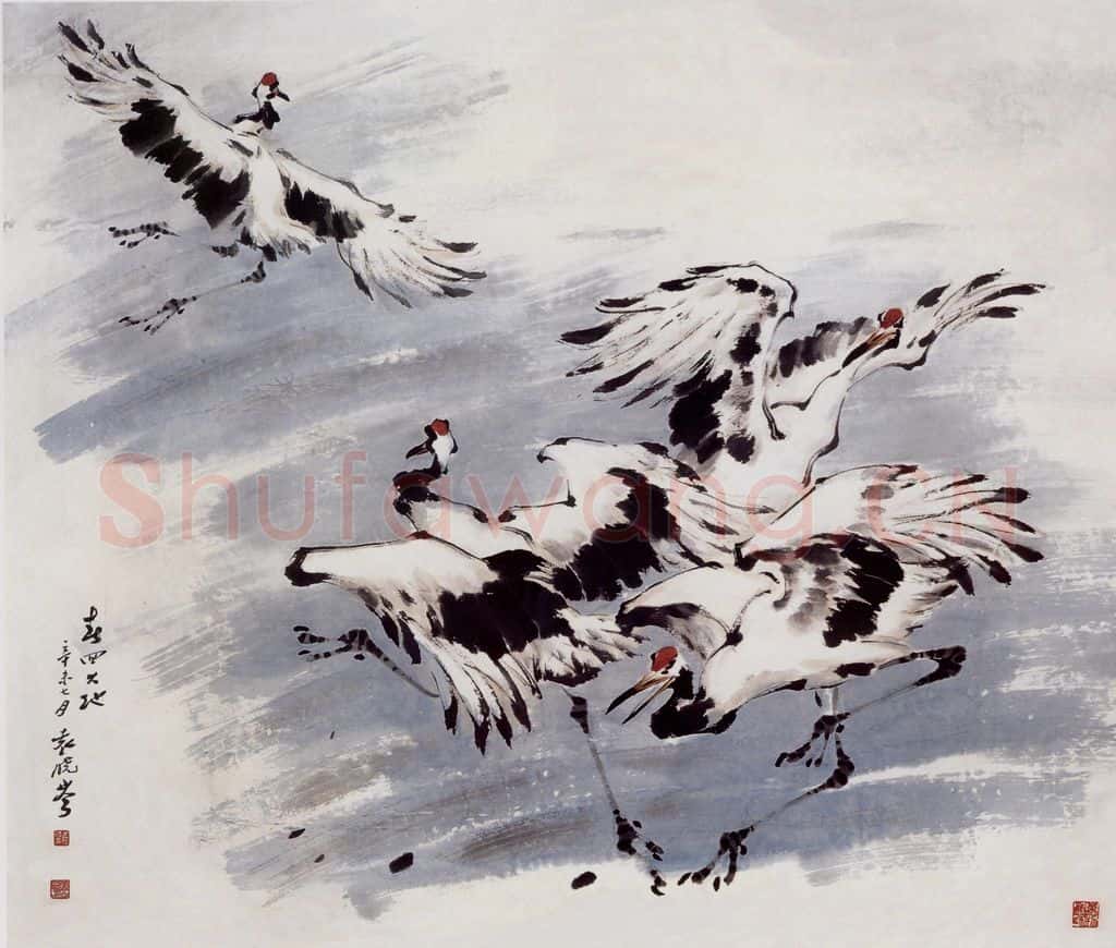 1991年 袁晓岑《春回大地》书画作品