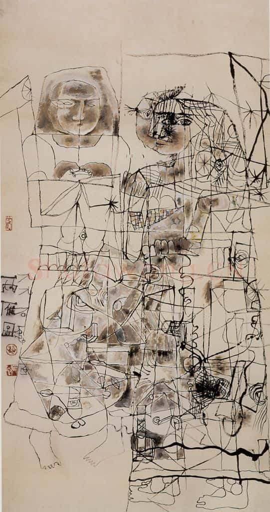 1999年 石虎《雁构》书画作品