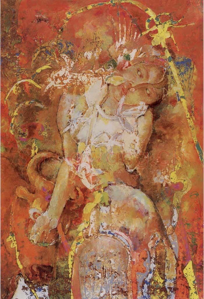 1997年 石虎《珊花》书画作品