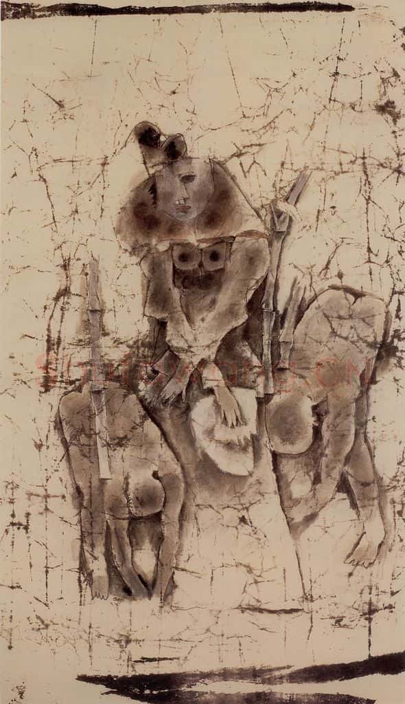 1990年 石虎《裙崇》书画作品