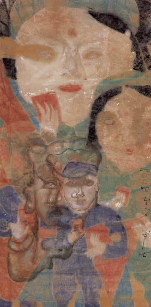 2004年 石虎《朱潮图》书画作品