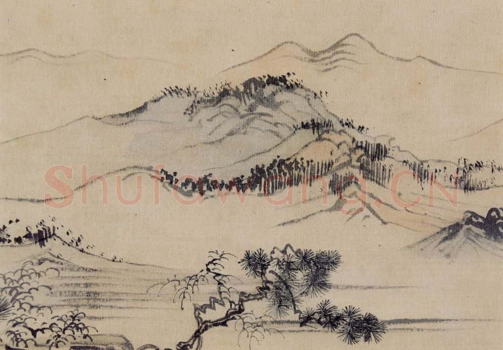溥心畲《仿燕文贵山水手卷》书画作品
