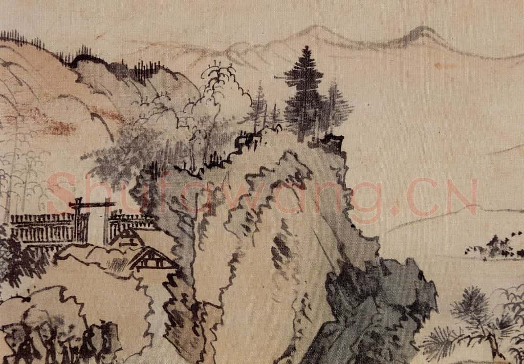  溥心畲《仿燕文贵山水手卷》书画作品