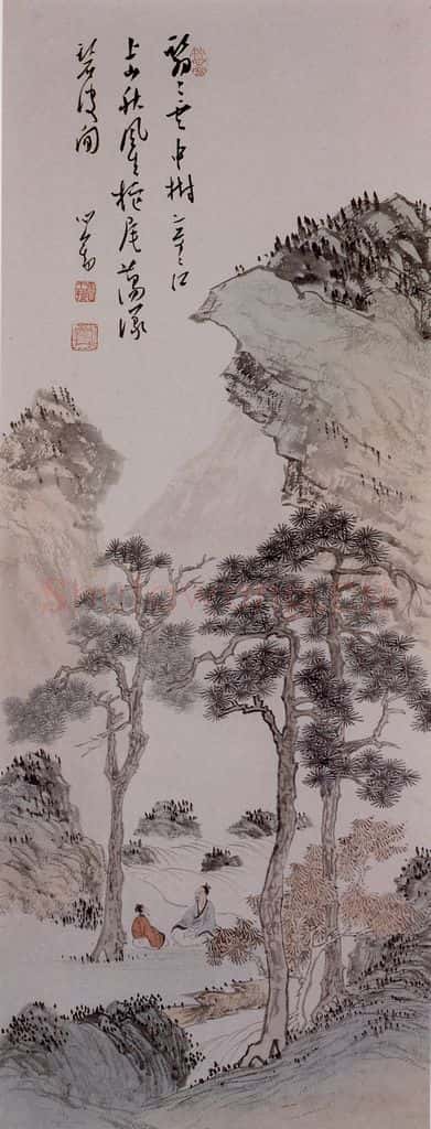  溥心畲《松荫闲话》书画作品