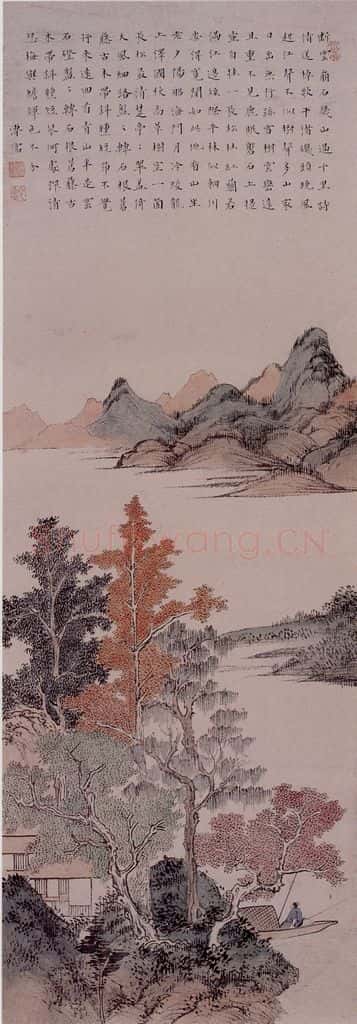 溥心畲《春日和风》书画作品