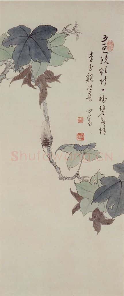溥心畲《李商隐诗意图》书画作品