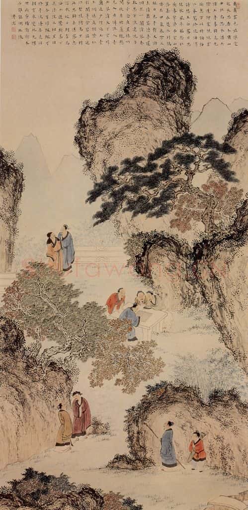 溥心畲《香山九老图》书画作品