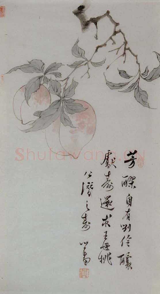  溥心畲《献寿图》书画作品