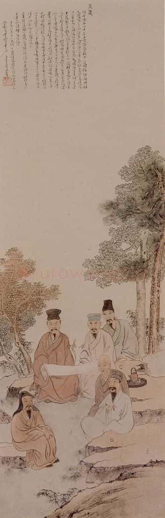 1930年 溥心畲《尚友图》书画作品