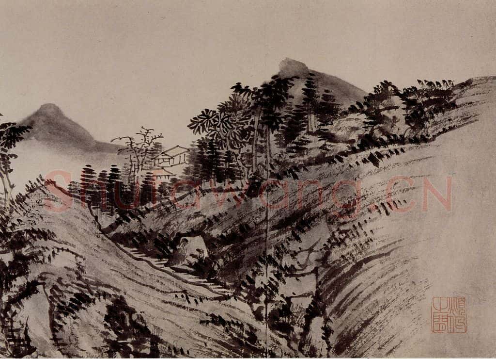 1949年 溥心畲《临文五峰山水卷》书画作品