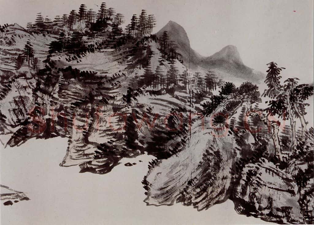 1949年 溥心畲《临文五峰山水卷》书画作品