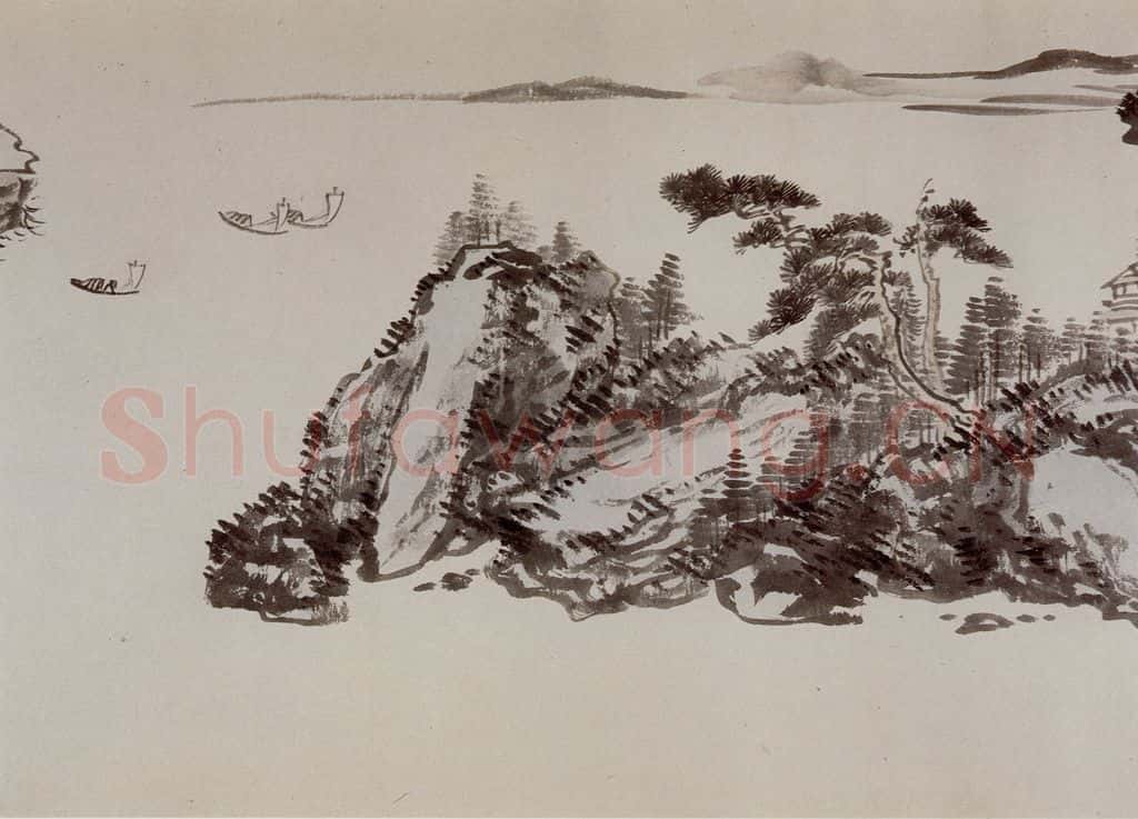 1949年 溥心畲《临文五峰山水卷》书画作品