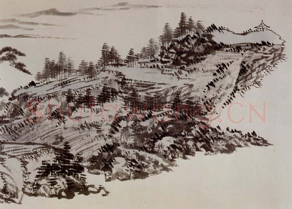 1949年 溥心畲《临文五峰山水卷》书画作品