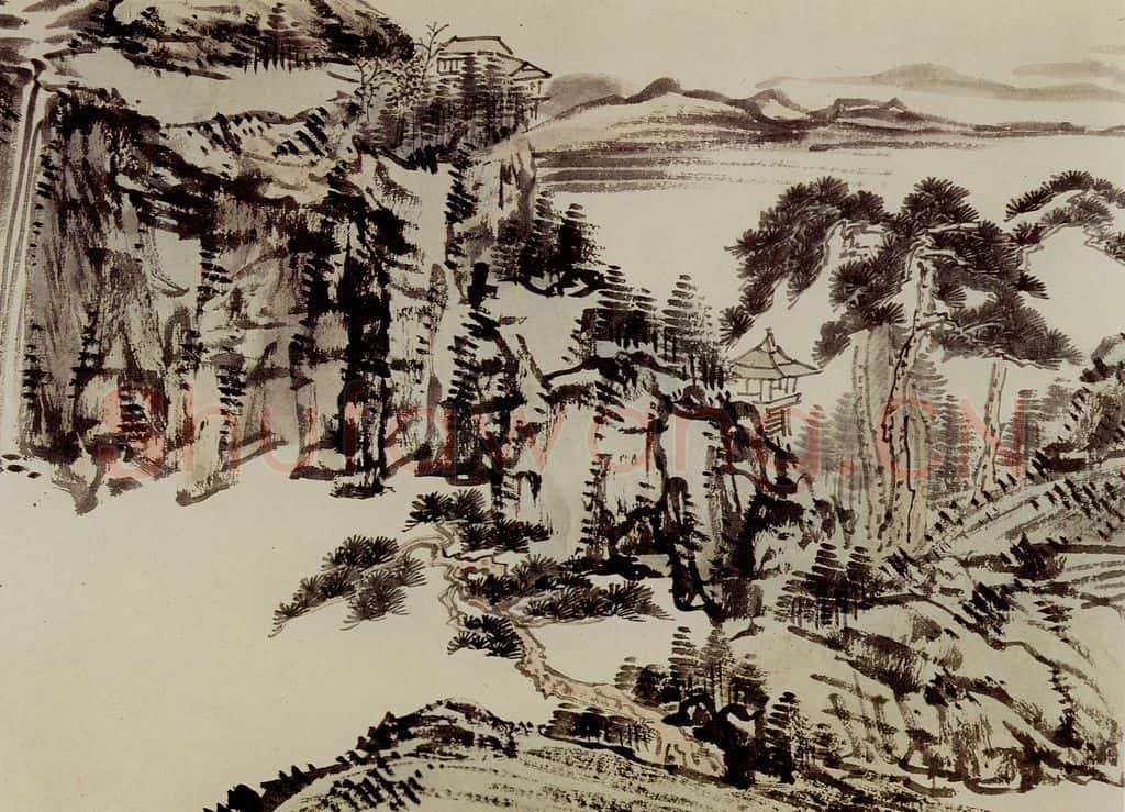 1949年 溥心畲《临文五峰山水卷》书画作品