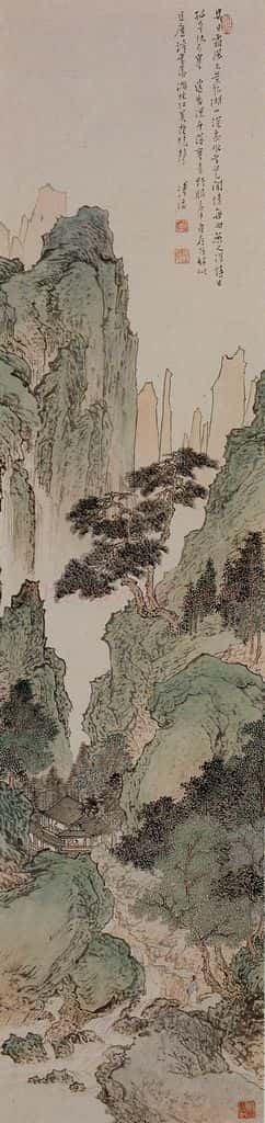 溥心畲《霜风闲适》书画作品