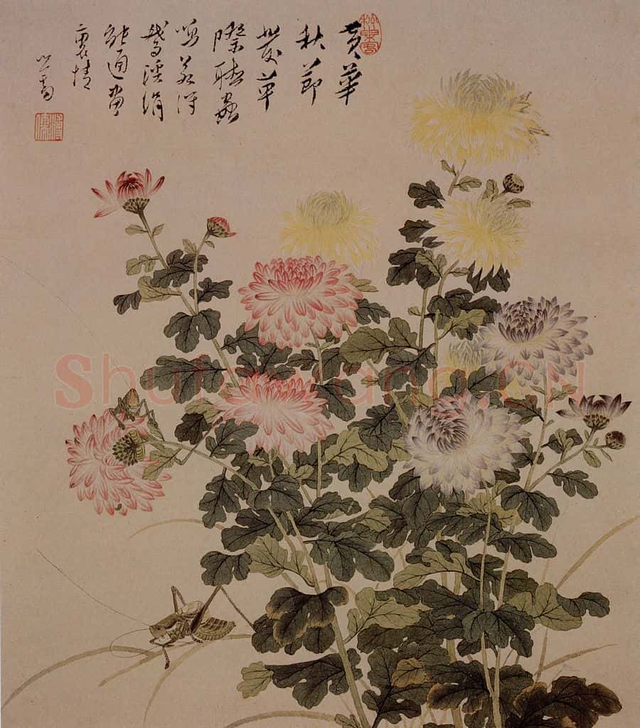  溥心畲《黄华秋节》书画作品