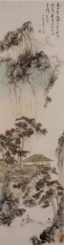 溥心畲《坪台纵览》书画作品
