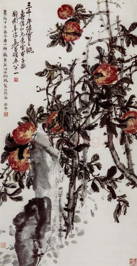 民国 吴昌硕《桃实图》书画作品