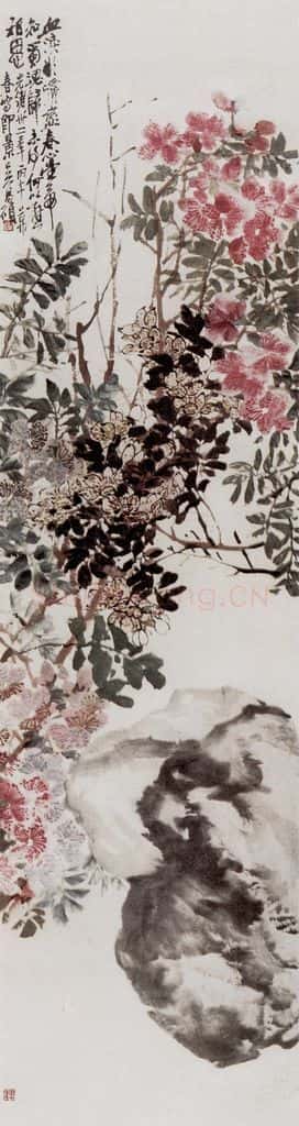 清 吴昌硕《杜鹃》书画作品
