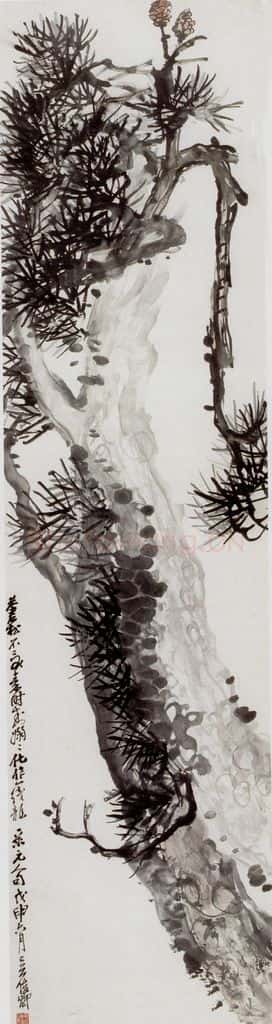 清 吴昌硕《双松图》书画作品