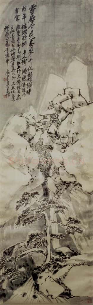 民国 吴昌硕《雪景山水》书画作品