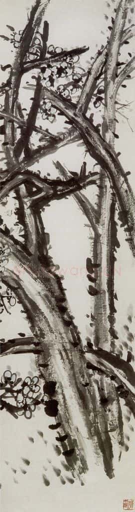 民国 吴昌硕《绿梅通景屏》书画作品