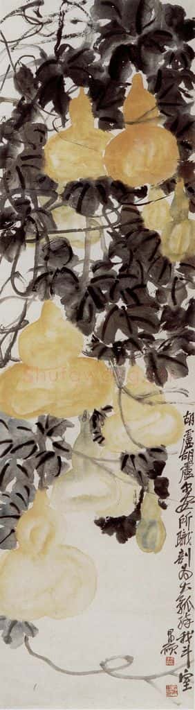 民国 吴昌硕《葫芦》书画作品