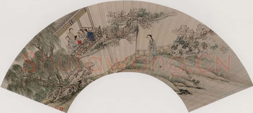 清代 王素《红楼梦人物图》书画作品