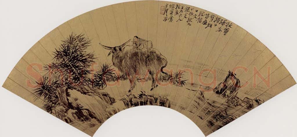 清代 王礼《牧牛图》书画作品
