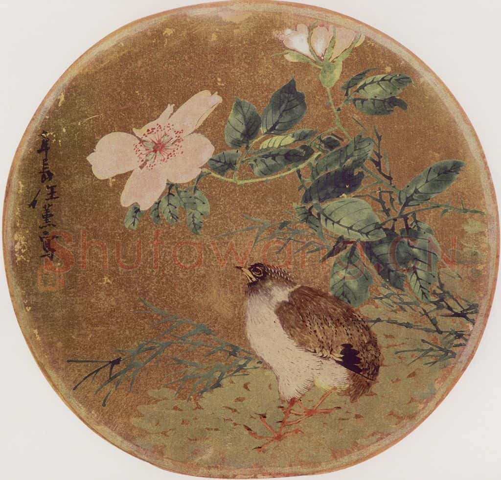 清代 任熏《花鸟图》书画作品