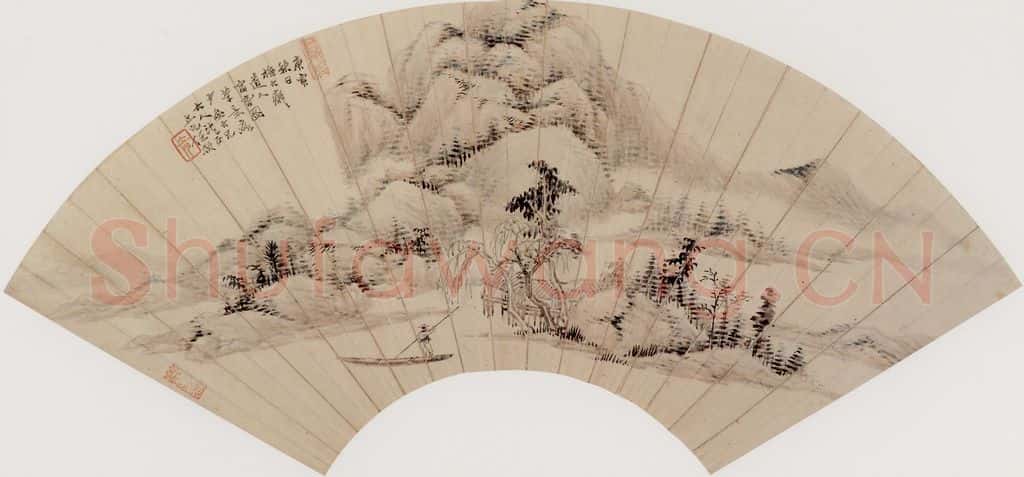 清代 任预《抚大痴富春图》书画作品